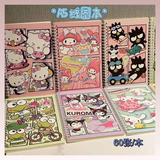 【OS-0007】Cartoon Sanrio Melody A5 Coil Book Girl Heart Notebook ins Candy Color Cute Thickened Notebook