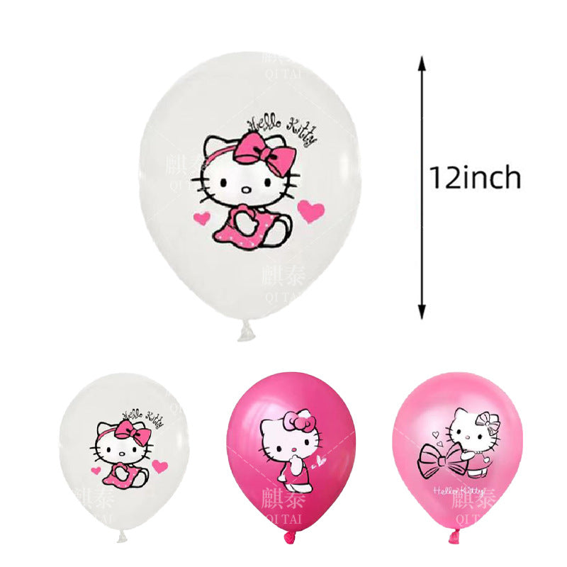 Hello Kitty Latex Balloon Set for Birthday Party Decoration with Sanrio Theme Balloon