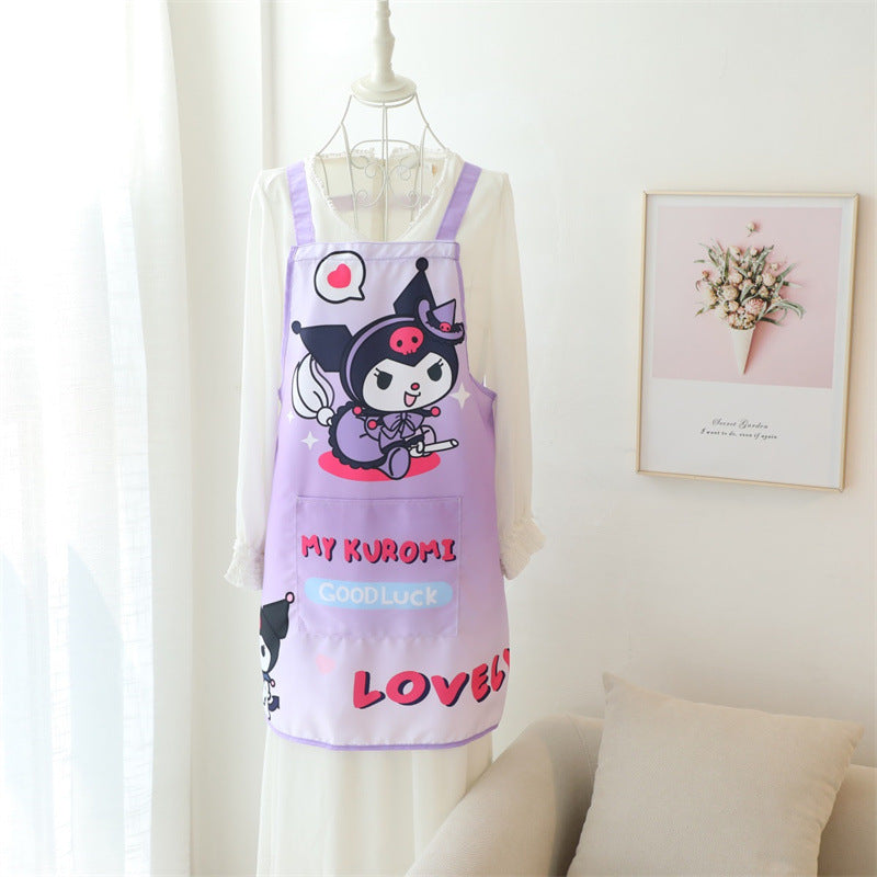 Japanese household anti pollution, anti oil, kitchen cooking apron, cute household work anti dirt sleeveless smock, waist skirt