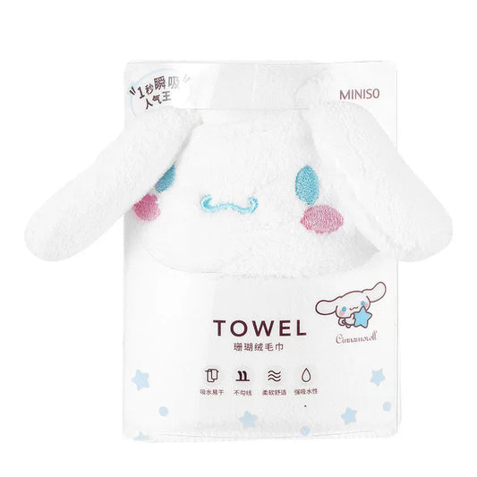 【T-0028】Sanrio Coral Plush Soft and Absorbent Face Wash Dry Hair Towels and Bathtowels