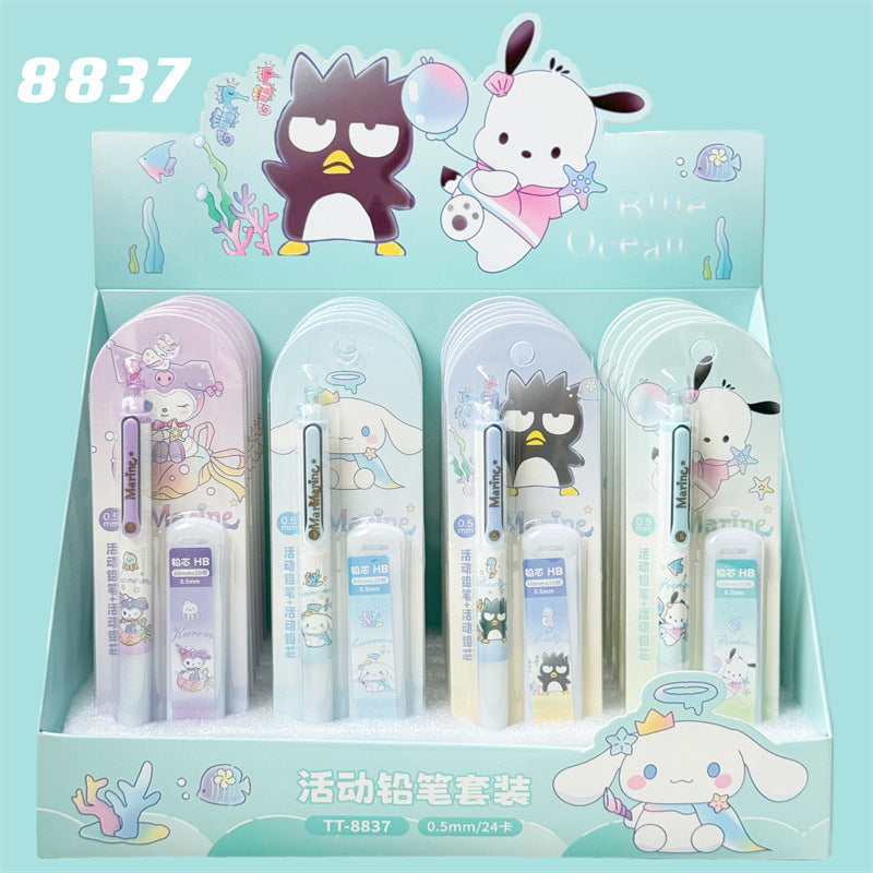 【P-0003】Morning Micro San Liou Activity Pencil Series Set, Girls' Heart Beautiful, Shackle Free Pencil, Student Sketching and Writing