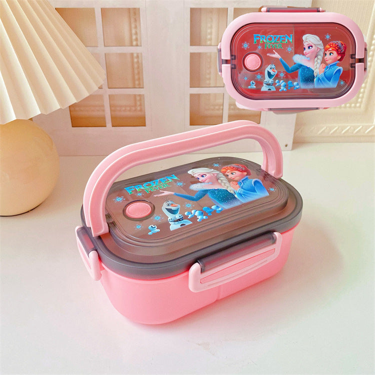 【BT-0002】Japanese cute girly heart double-layer kulomi handheld lunch box, bento box, portable divider, sealed fresh-keeping box, lunch box