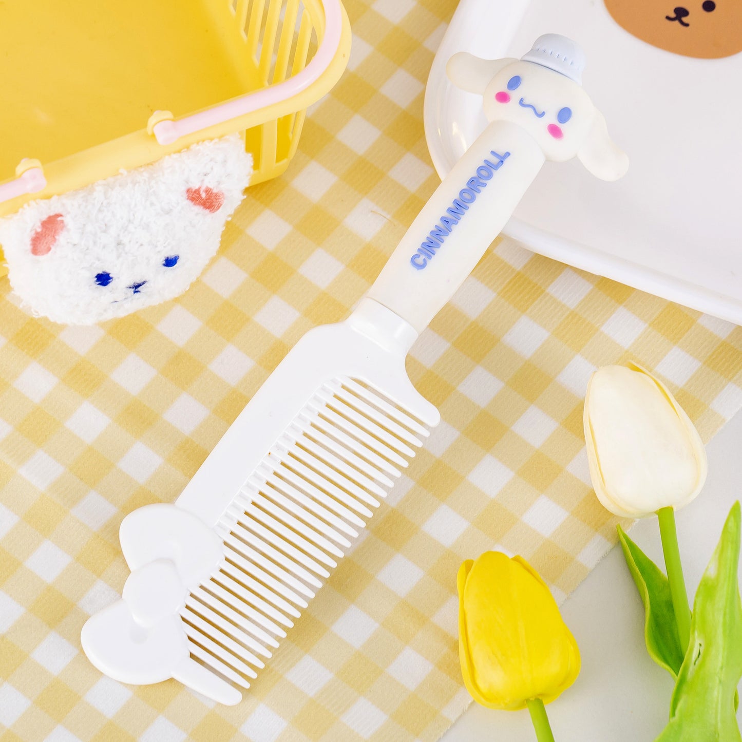 Cartoon Silicone Handle Straight Hair Comb Bow Knot Hairdressing Comb Anti static Massage Comb ML KL