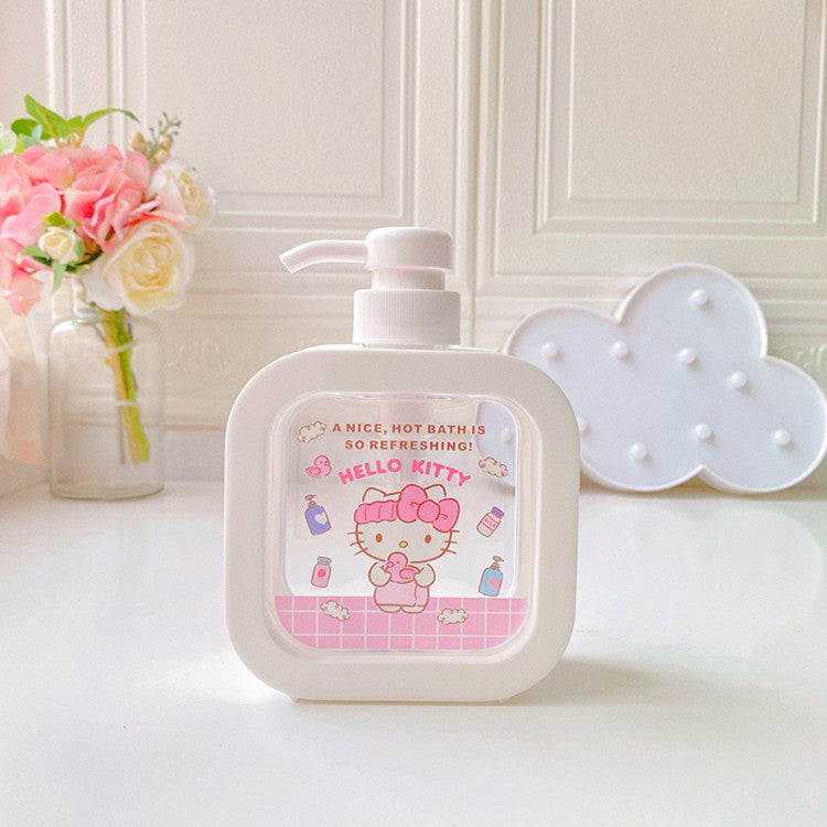 Japanese Girl's Heart Household Lotion Bottle 300ML Press Large-capacity Lotion Liquid Body Wash Bottle