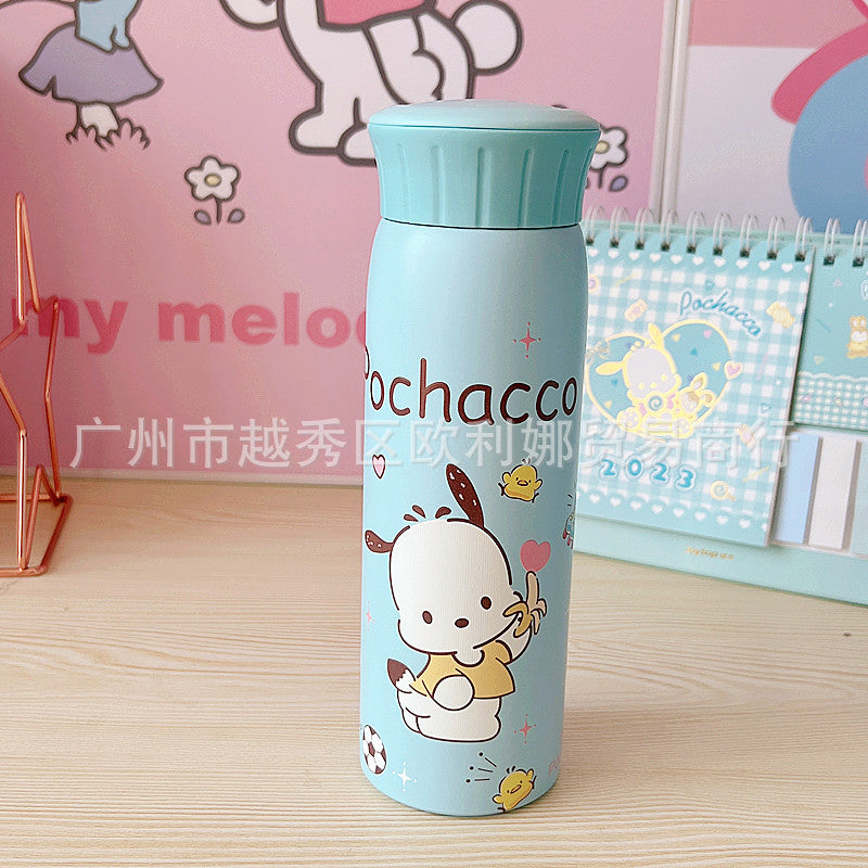 Cartoon mug portable 304 stainless steel direct drinking cups, large-capacity student drinking cups, innovative new tea cups.