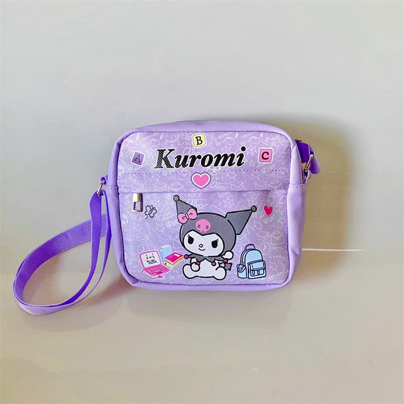 Japanese cute girl heart square crossbody bag portable going out cell phone bag key change large capacity shoulder backpacks