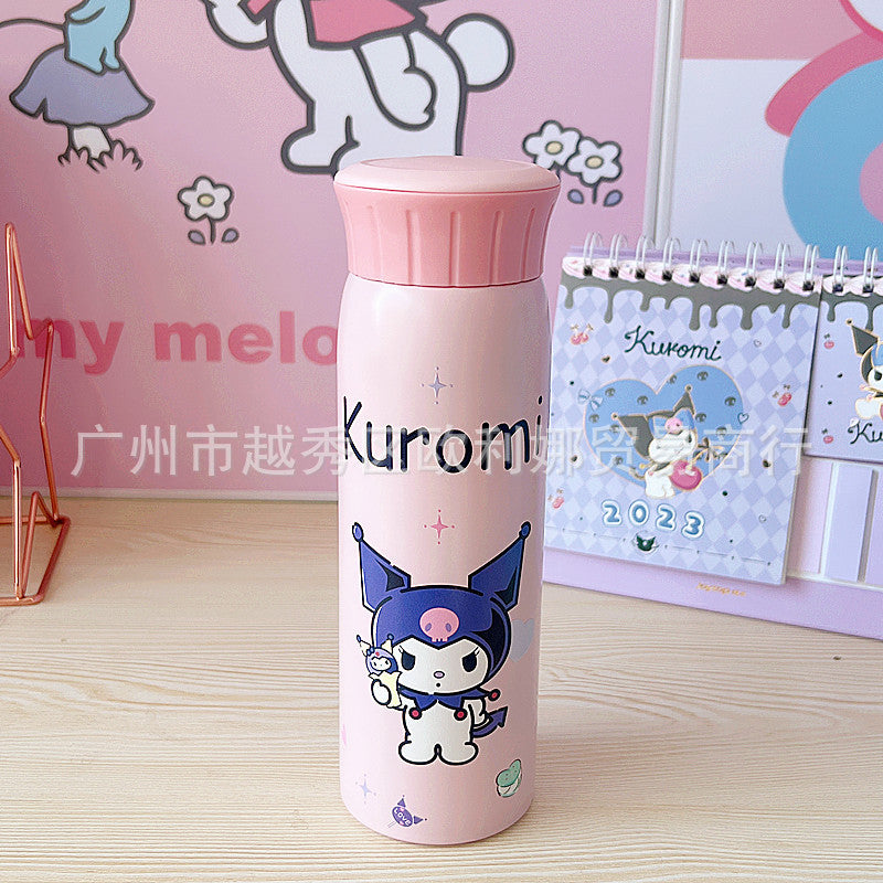 Cartoon mug portable 304 stainless steel direct drinking cups, large-capacity student drinking cups, innovative new tea cups.