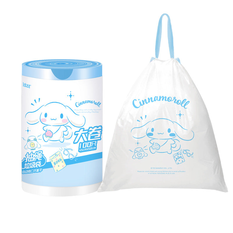 【KT-0011】Sanrio garbage bag household portable 100 large cartoon thick drawstring garbage bag Tik Tok with the same paragraph