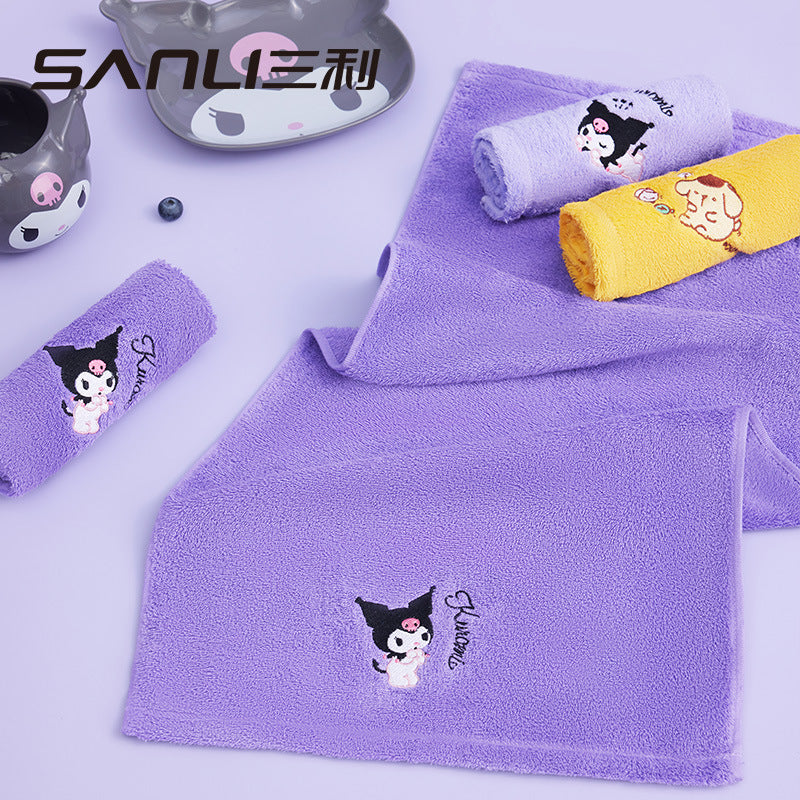 【T-0003】Sanli towel Sanrio kulomi towel couple face towel pudding dog cotton face towel hand embroidery face towel