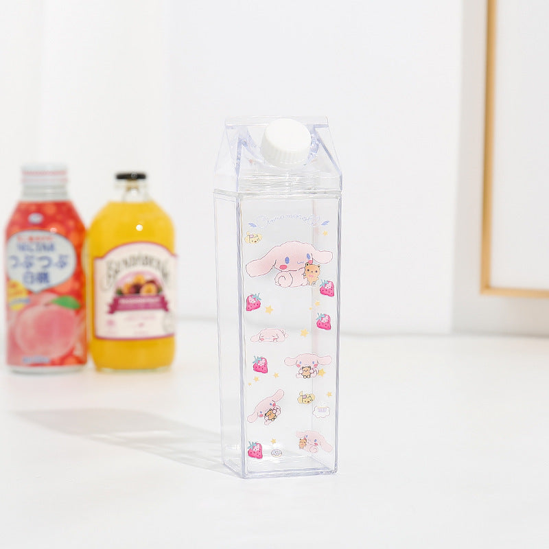 Japanese Kuromi Square Creative Milk Box Beverage Juice Split Bottle Large Capacity Iced Beverage Cup Water Cup