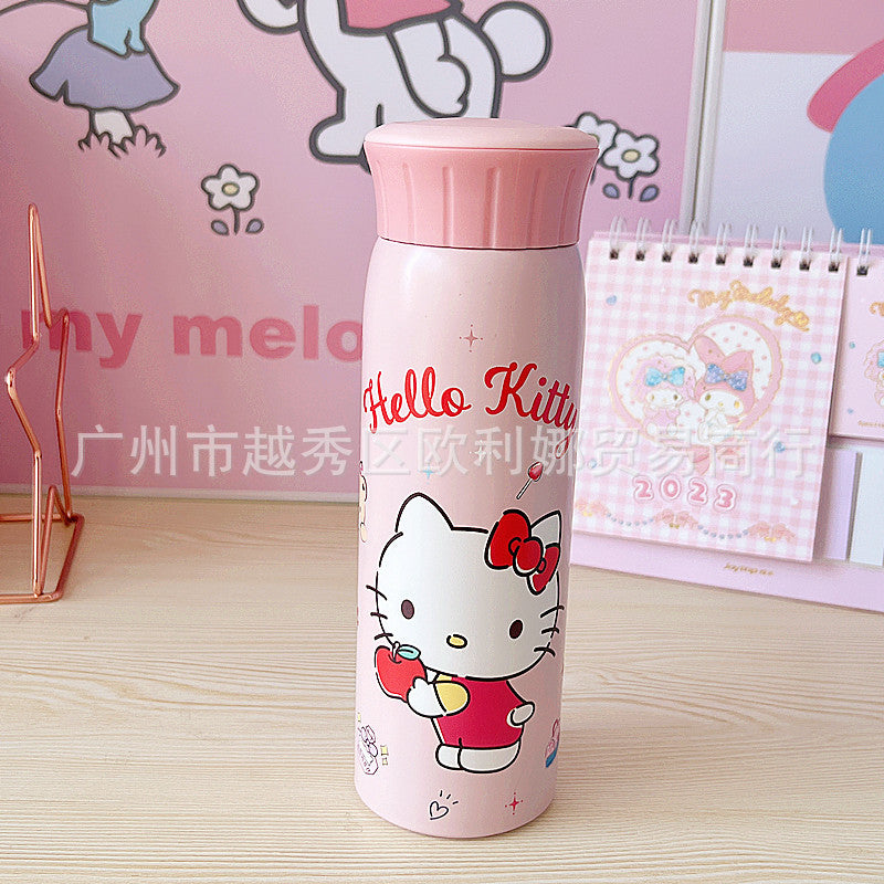 Cartoon mug portable 304 stainless steel direct drinking cups, large-capacity student drinking cups, innovative new tea cups.