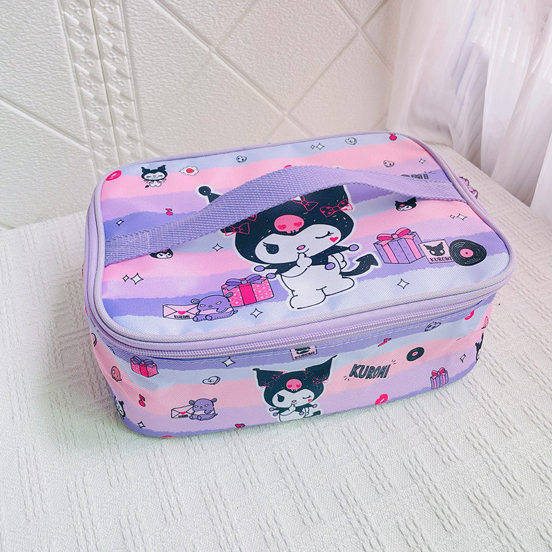 Japanese cute cartoon l student lunch box bag Large size lunch box insulation bag Corner biological large capacity storage bag