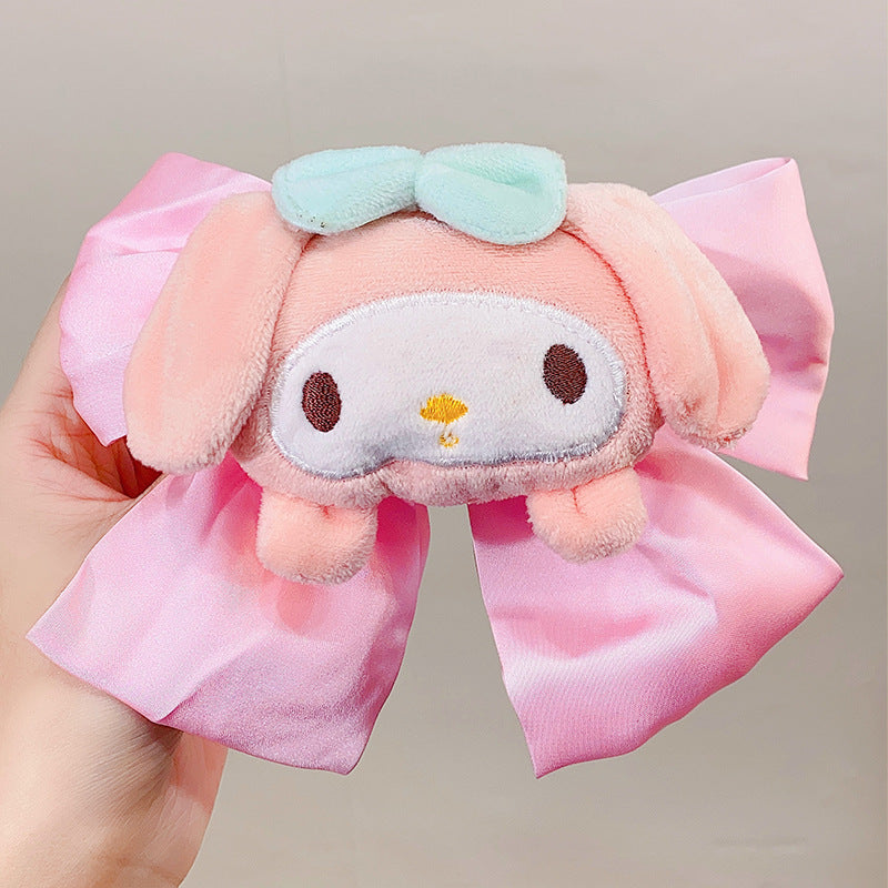 Cute Sanrio doll bow hairpin, girl's hairpin, back of the head, top clip, out-of-the-box hairspring, hairpin