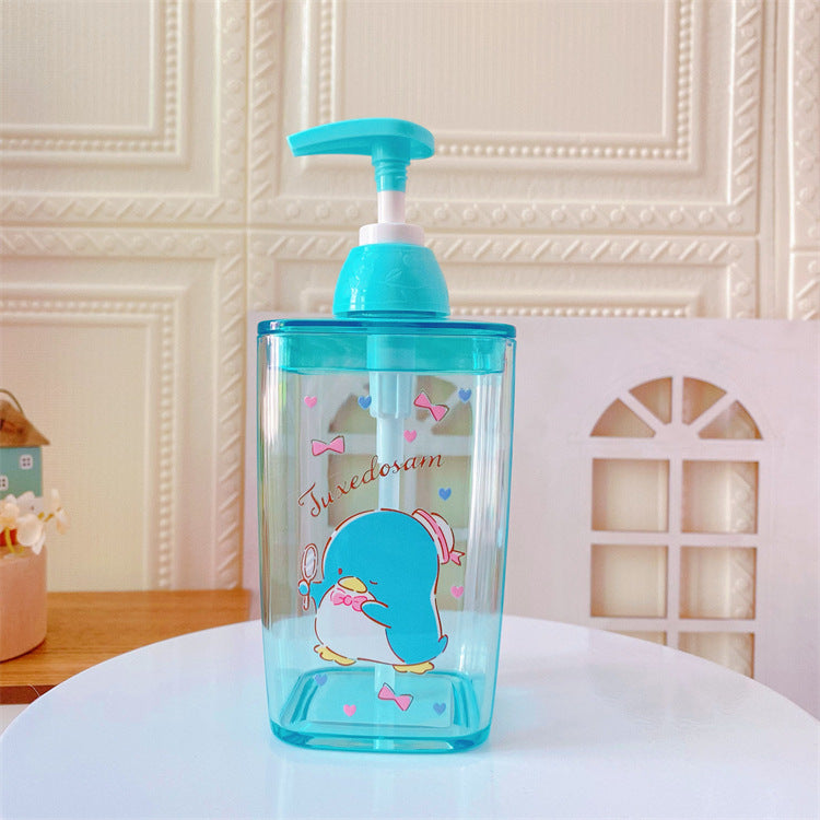 【T-0013】Japanese cartoon cute lotion bottle press plastic empty bottle laundry detergent shower gel portable travel sub bottle