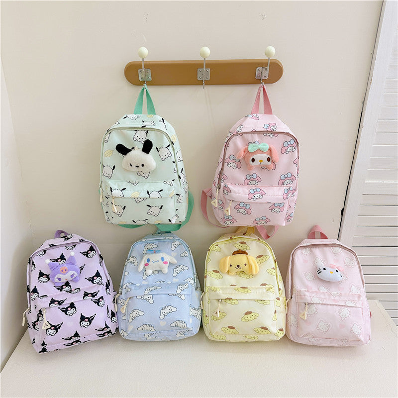 2023 Summer New Children's Bag Cartoon Printed Oxford Backpack Cute Accessories Kindergarten Baby School Bag