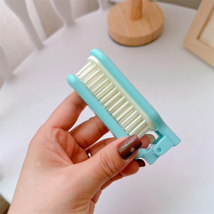 【DU-0053】New ugly fish cute mini girl heart hairdressing comb portable travel portable folding massage comb