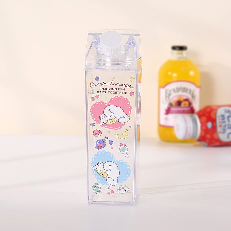 Japanese Kuromi Square Creative Milk Box Beverage Juice Split Bottle Large Capacity Iced Beverage Cup Water Cup