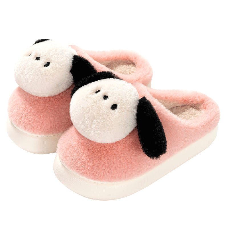 Cute cotton slippers ladies winter 2023 new indoor non-slip warm and fluffy cotton slippers for men.