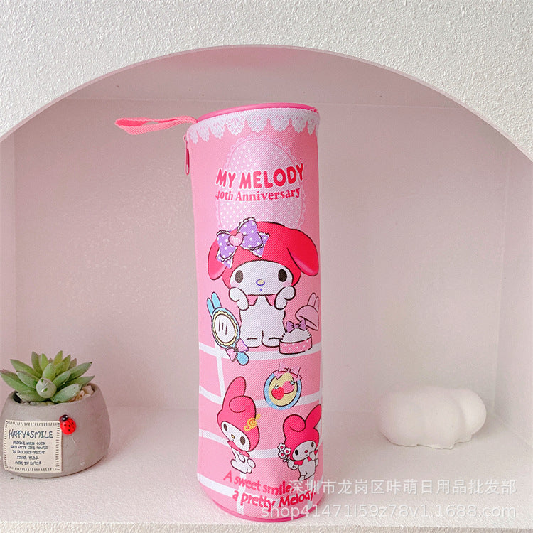 Japanese Cute Girl Heart Cylinder Large Capacity Pencil Bag Student Stationery Box Stationery Storage PC Dog Pencil Box