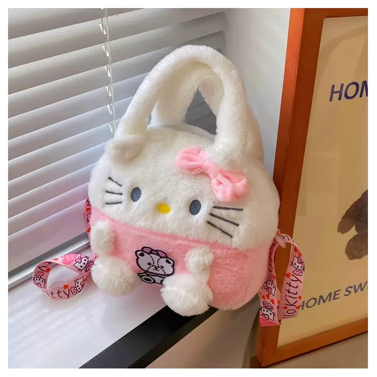 【B-0053】New cartoon Sanrio plush bag ins Joker Kuromi doll bag cute doll hand bag