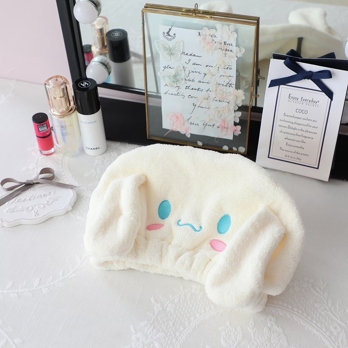 Cartoon cute little devil ugly fish Melody Ditti plush dry hair cap absorbent shower cap shampoo quick dry cap dry hair towel