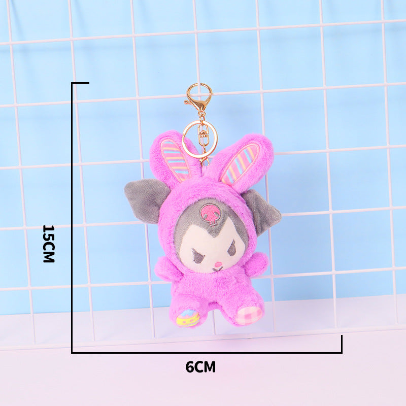 Kuromi Cute Crossdressing Sanrio Plush Doll Keychain Jade Gui Dog Pendant Doll Boutique Grab Doll