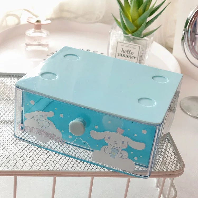 Cute girl heart desktop jewelry box mini drawer box cartoon storage box drawer sorting box