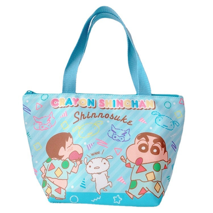 【BT-0010】New Japanese thermal insulation bag cute cartoon with meal portable canvas aluminum foil insulated lunch box bento bag cold bag