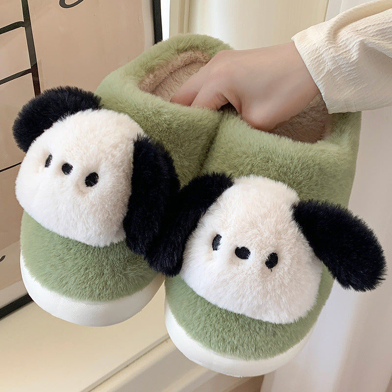 Cute cotton slippers ladies winter 2023 new indoor non-slip warm and fluffy cotton slippers for men.