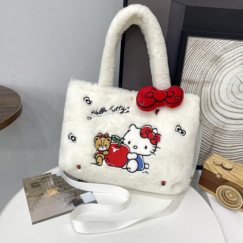 Japanese Kuromi my melody plush shoulder bag children&#039;s oblique bag Cinnamoroll handbag Hello Kitty satchel