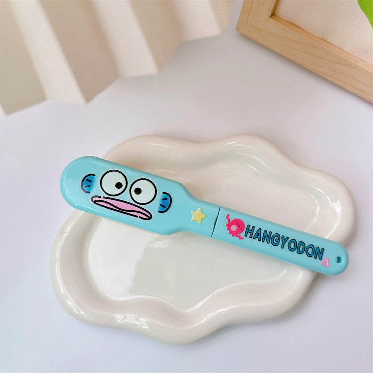 【DU-0053】New ugly fish cute mini girl heart hairdressing comb portable travel portable folding massage comb