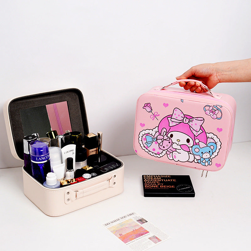 Cute Cartoon Kuromi Makeup Bag Large Capacity Portable Sanrio Makeup Box Colorful Makeup Guka Storage Box Wholesale