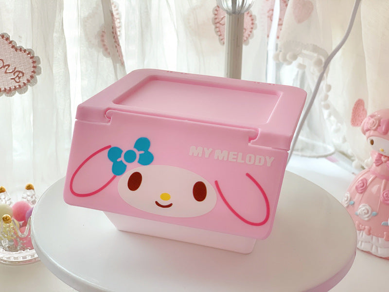 Cartoon desktop flip storage box cute sundries box jewelry box dumpling bio-stackable finishing box storage box