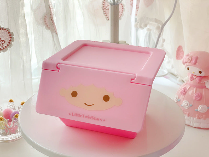 Cartoon desktop flip storage box cute sundries box jewelry box dumpling bio-stackable finishing box storage box