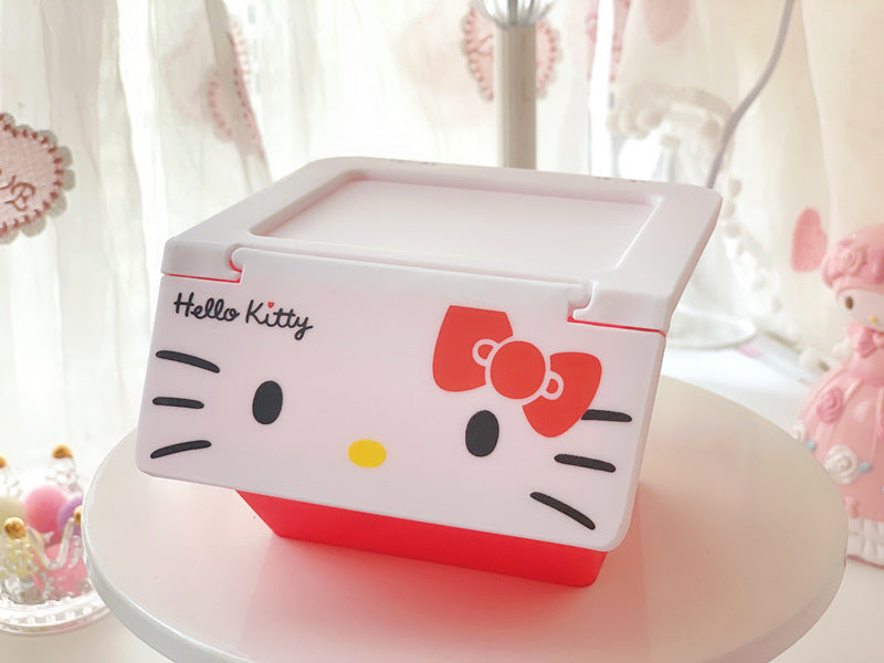 Cartoon desktop flip storage box cute sundries box jewelry box dumpling bio-stackable finishing box storage box