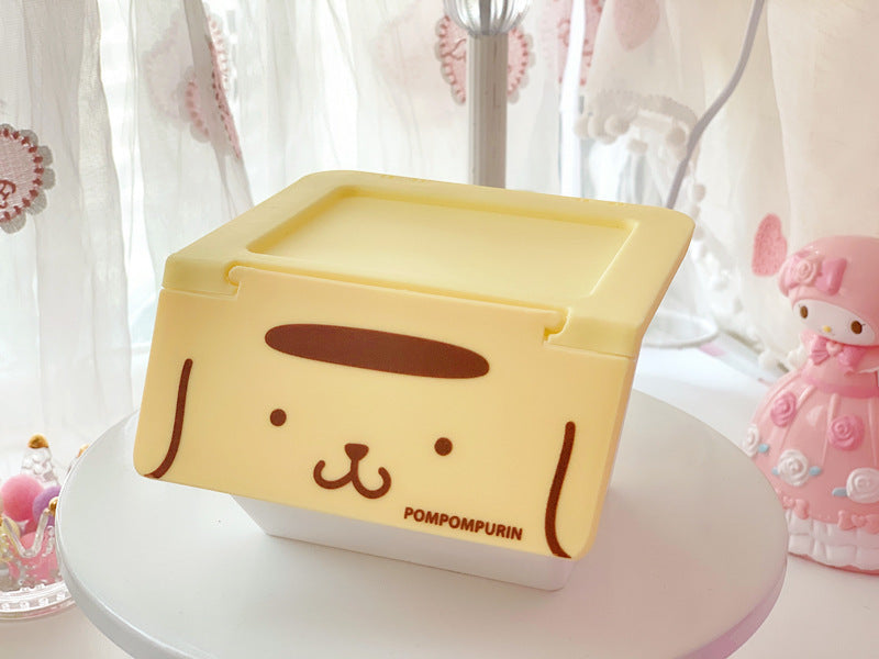 Cartoon desktop flip storage box cute sundries box jewelry box dumpling bio-stackable finishing box storage box