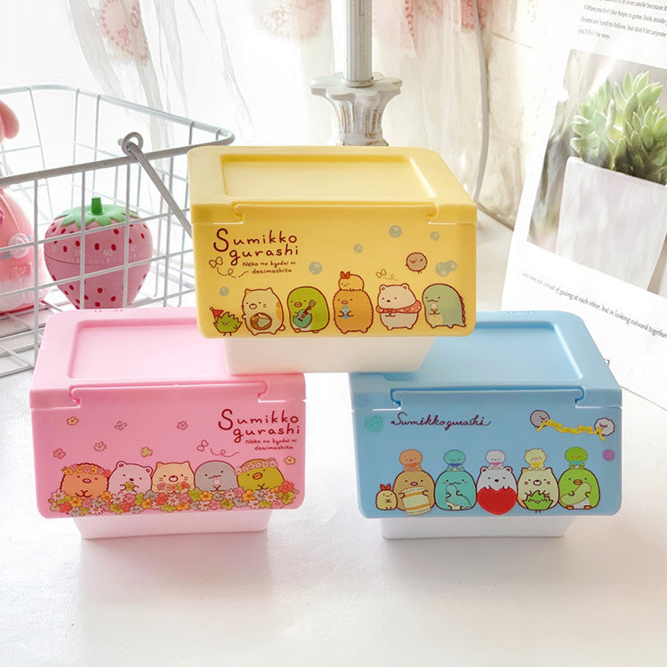 Cartoon desktop flip storage box cute sundries box jewelry box dumpling bio-stackable finishing box storage box