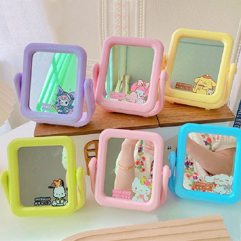 【DU-0025】Japanese desktop vanity mirror is portable and can be rotated