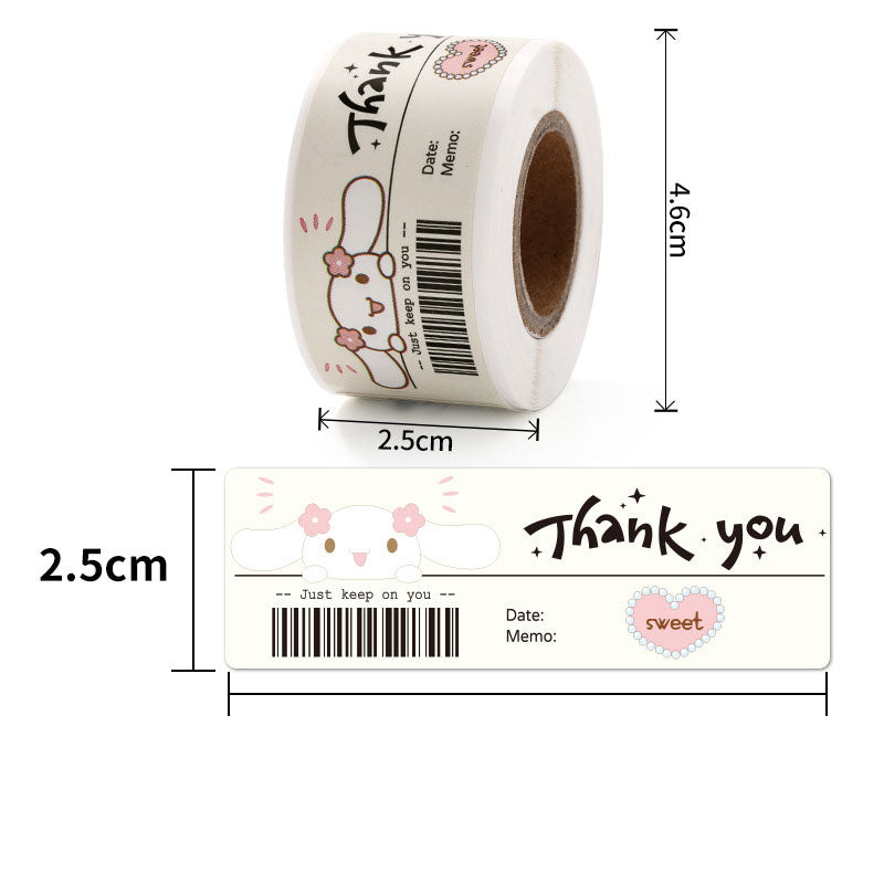 【OS-00010】Little Red Book ins paper wind sealing sticker 120PCS/ roll coated paper adhesive Sanrio sealing sticker