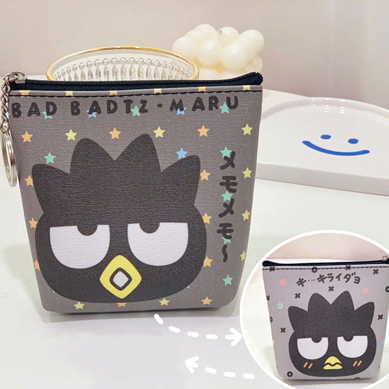 Cute cartoon coin purse students children loose wallet PU leather zipper coin purse headphone bag carry-on organizer bag