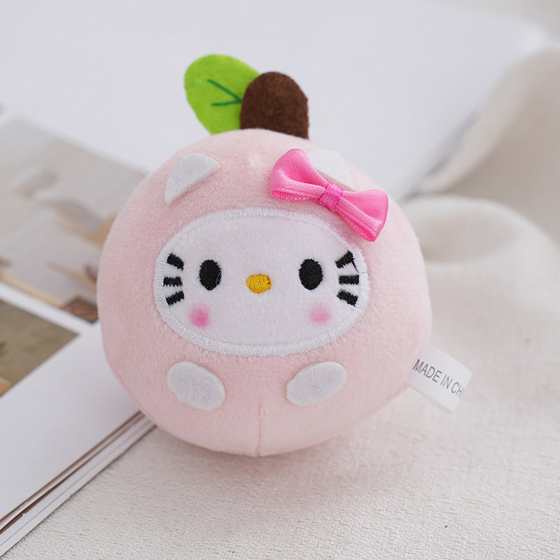 Sanrio series coloful apple plush key chain