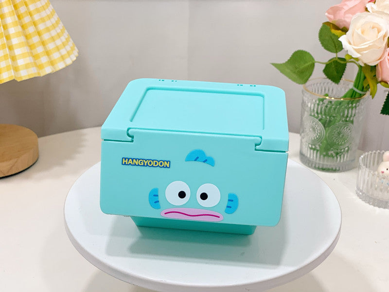 Cartoon desktop flip storage box cute sundries box jewelry box dumpling bio-stackable finishing box storage box