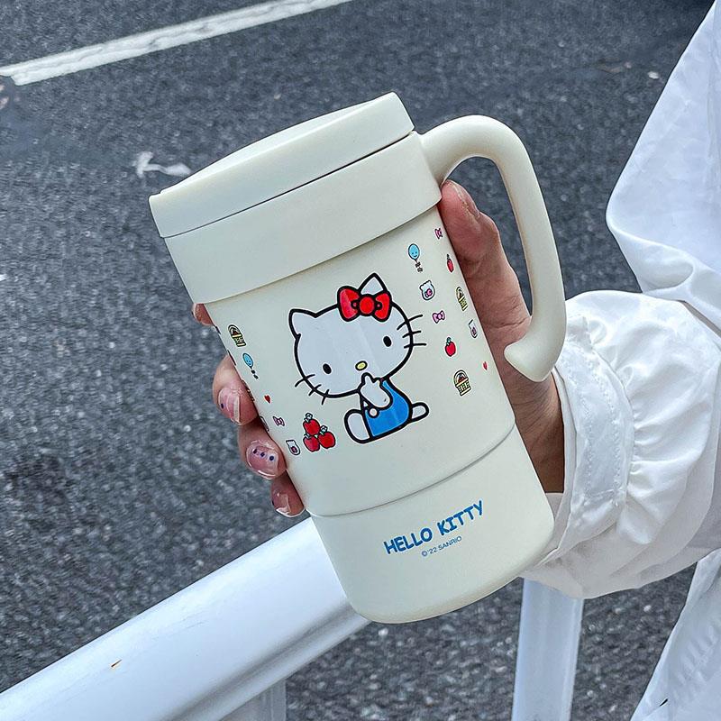 Mug with straw cute office water cup girl high value hellokitty Cup coffee mug