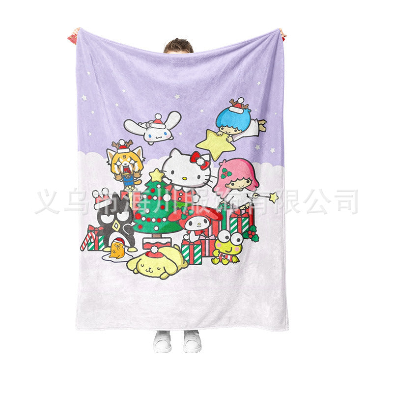 【TY-0001】New Sanrio Fleece Blanket Christmas Gift Blanket Autumn and Winter Warm Sofa Cover Blanket Shawl