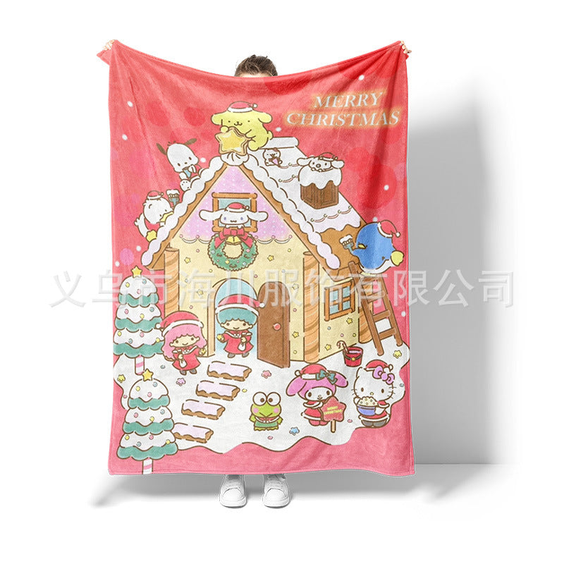 【TY-0001】New Sanrio Fleece Blanket Christmas Gift Blanket Autumn and Winter Warm Sofa Cover Blanket Shawl