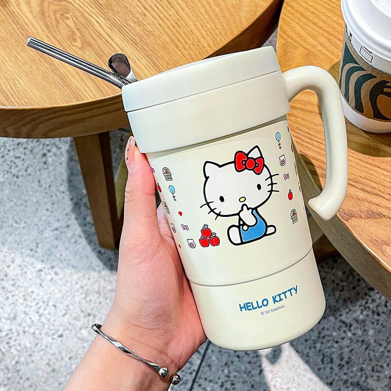 Mug with straw cute office water cup girl high value hellokitty Cup coffee mug