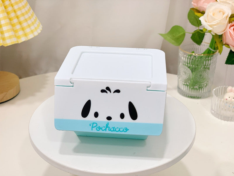 Cartoon desktop flip storage box cute sundries box jewelry box dumpling bio-stackable finishing box storage box