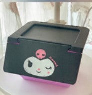 Cartoon desktop flip storage box cute sundries box jewelry box dumpling bio-stackable finishing box storage box