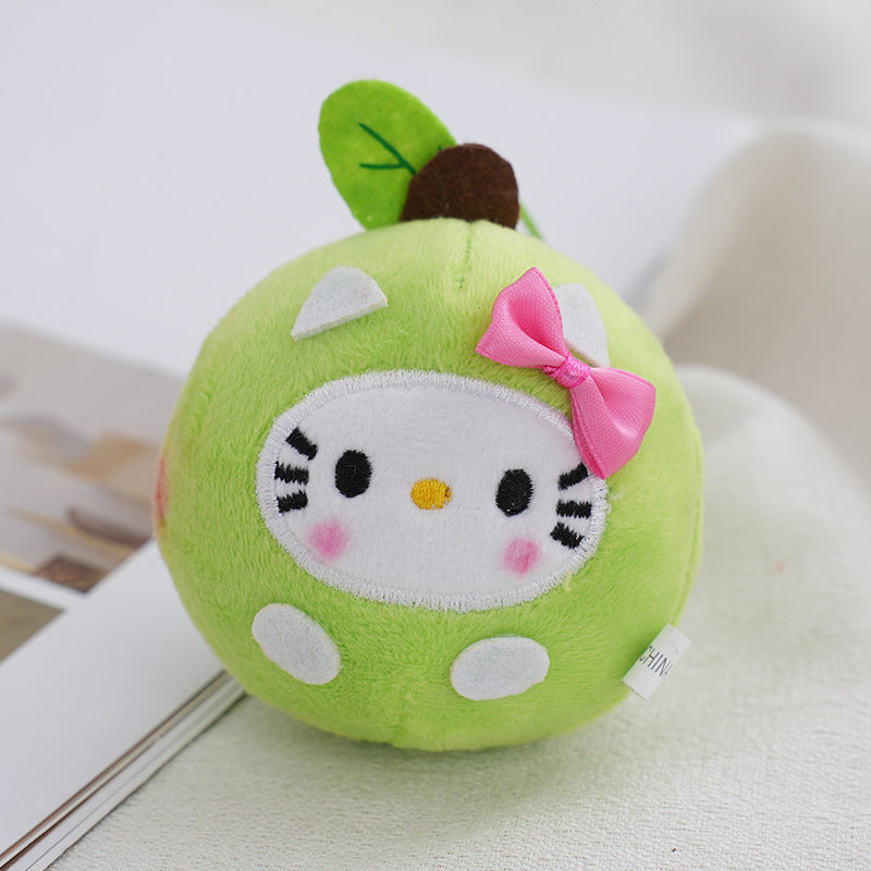 Sanrio series coloful apple plush key chain