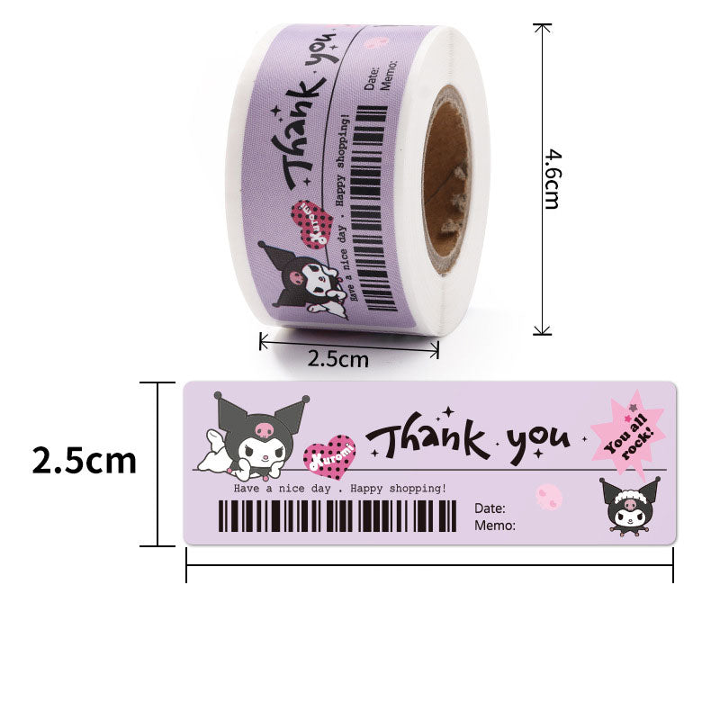 【OS-00010】Little Red Book ins paper wind sealing sticker 120PCS/ roll coated paper adhesive Sanrio sealing sticker